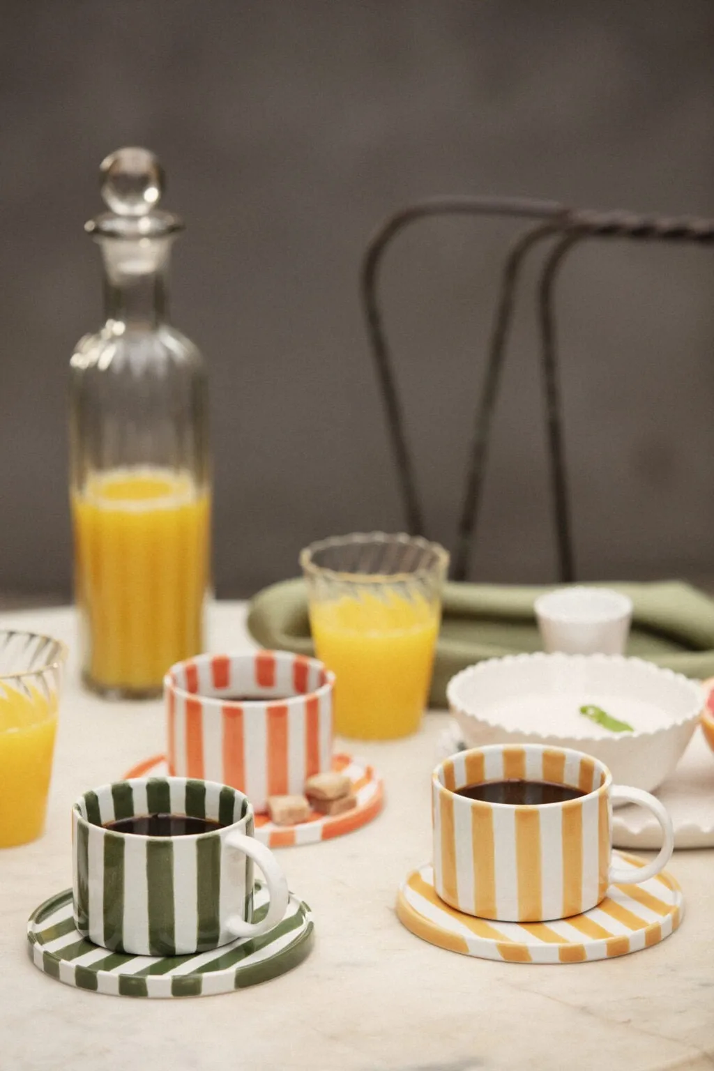 Monica cup with saucer 4-pack - Yellow,  Olsson & Jensen