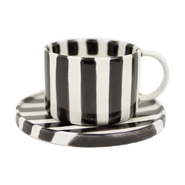 Monica cup with saucer - Black - Olsson & Jensen