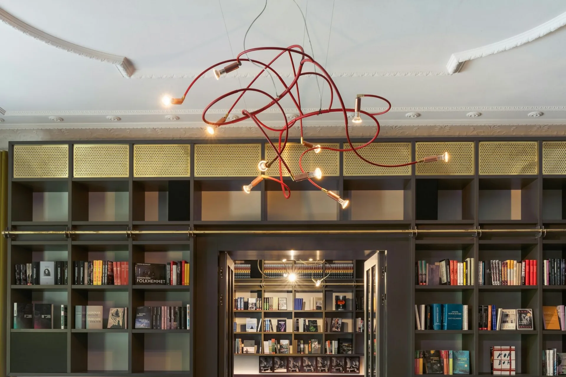 Andromeda ceiling lamp 108 cm, Green steel Örsjö Belysning