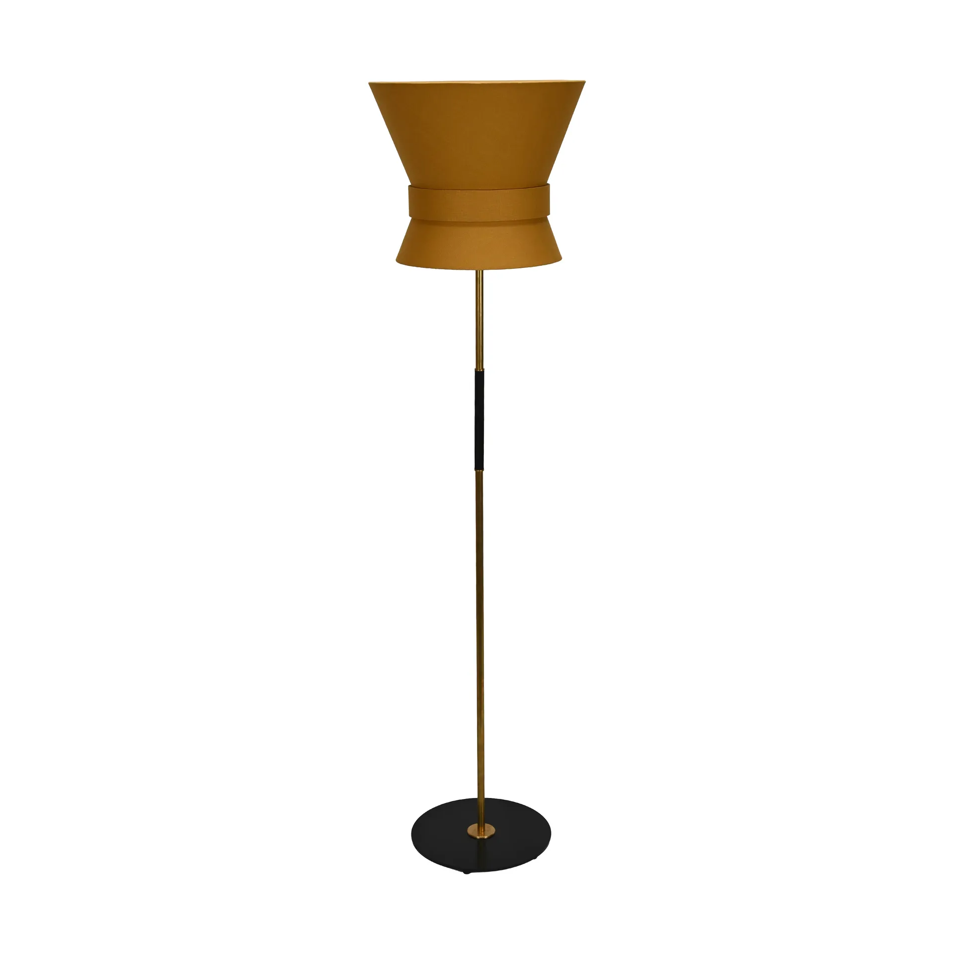 Bow floor lamp, Black-yellow ochre, large 159 cm Örsjö Belysning