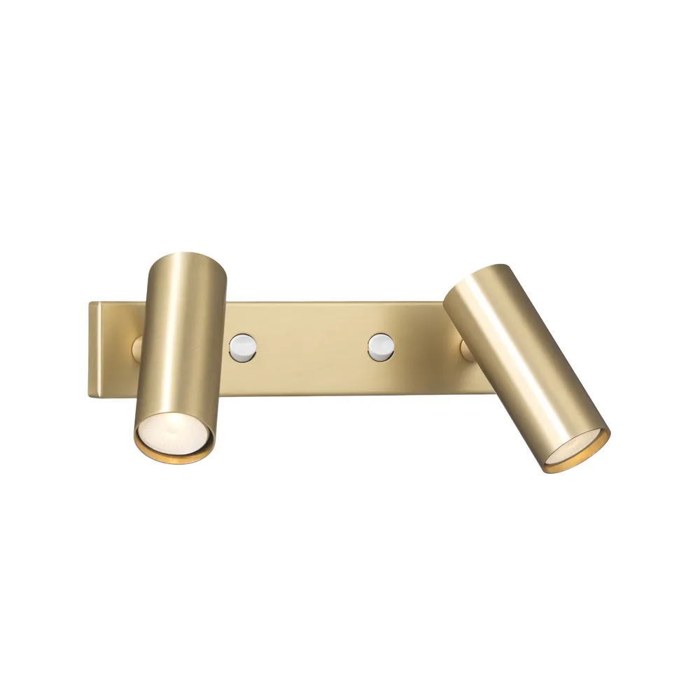 Puck Dubbel wall lamp, Brass matte, led Örsjö Belysning