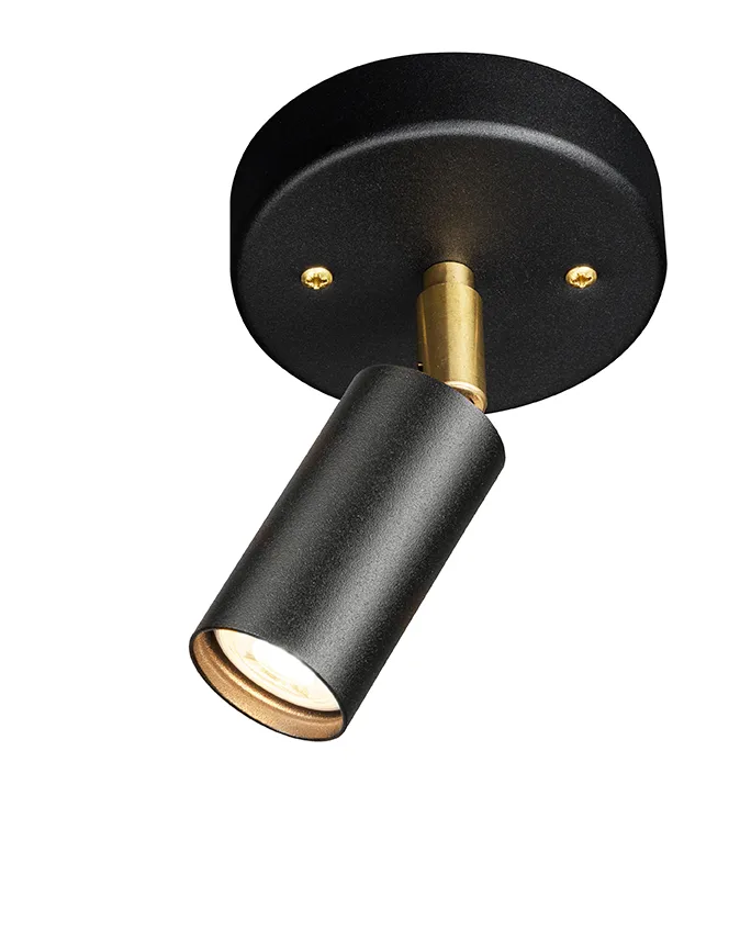 Starlight 1 ceiling/wall lamp with junction box, Black textured lacquer RAL 9005 Örsjö Belysning