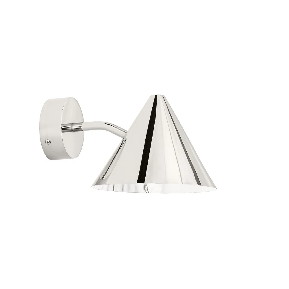 Tratten Mini wall lamp, Nickel plated brass-fixed mounting Örsjö Belysning