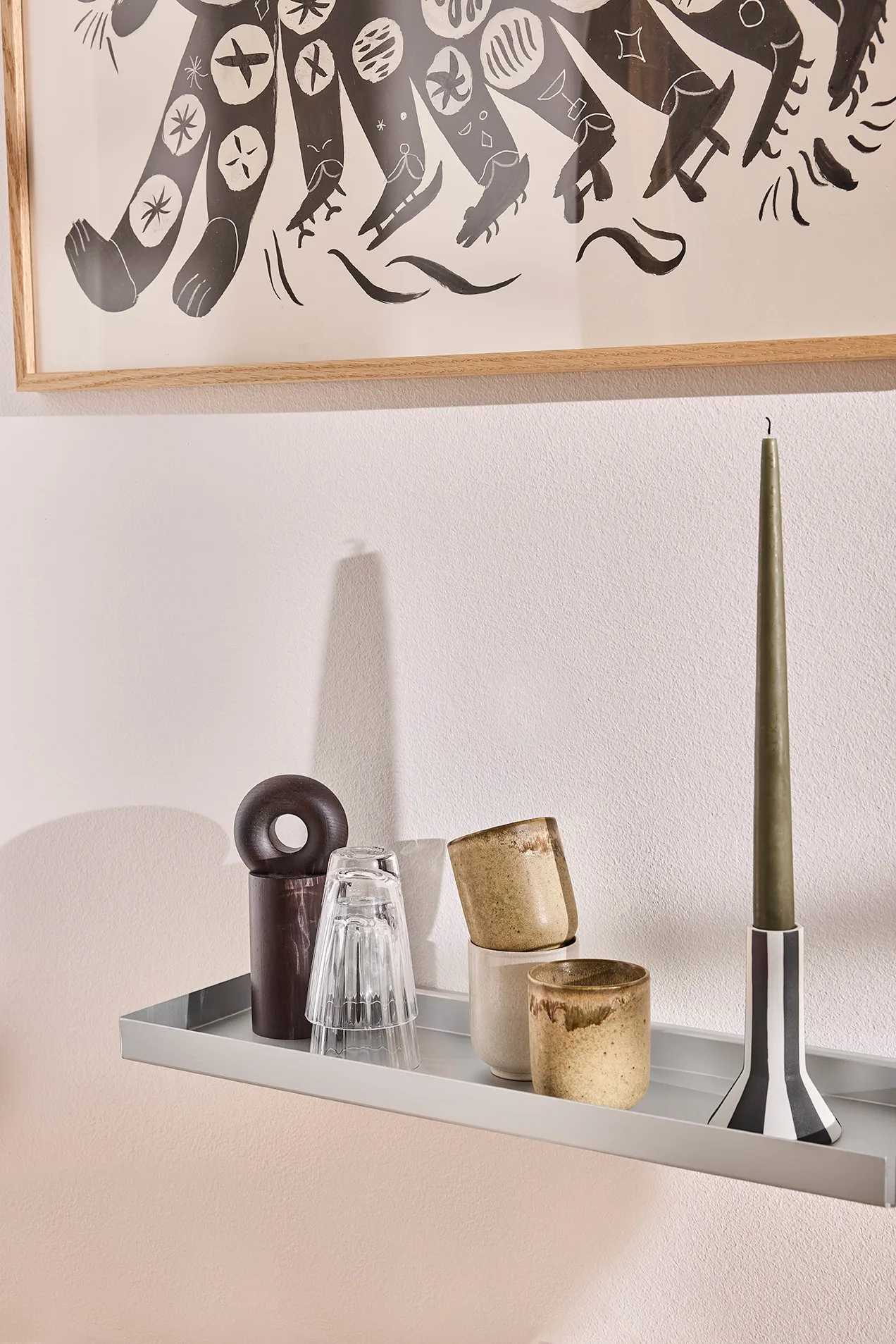 Bakku wall shelf large 16x80 cm, Aluminium OYOY