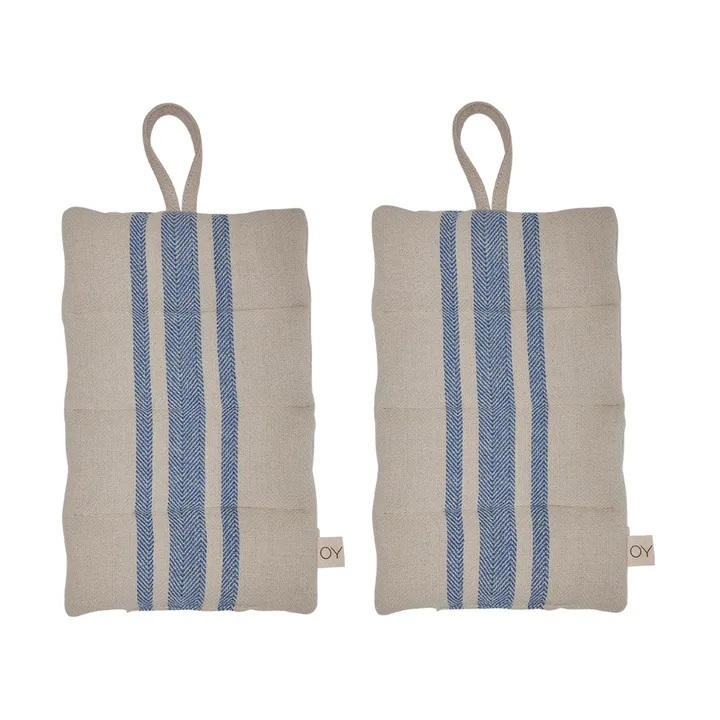 Linen pot holder 2-pack - Blue - OYOY