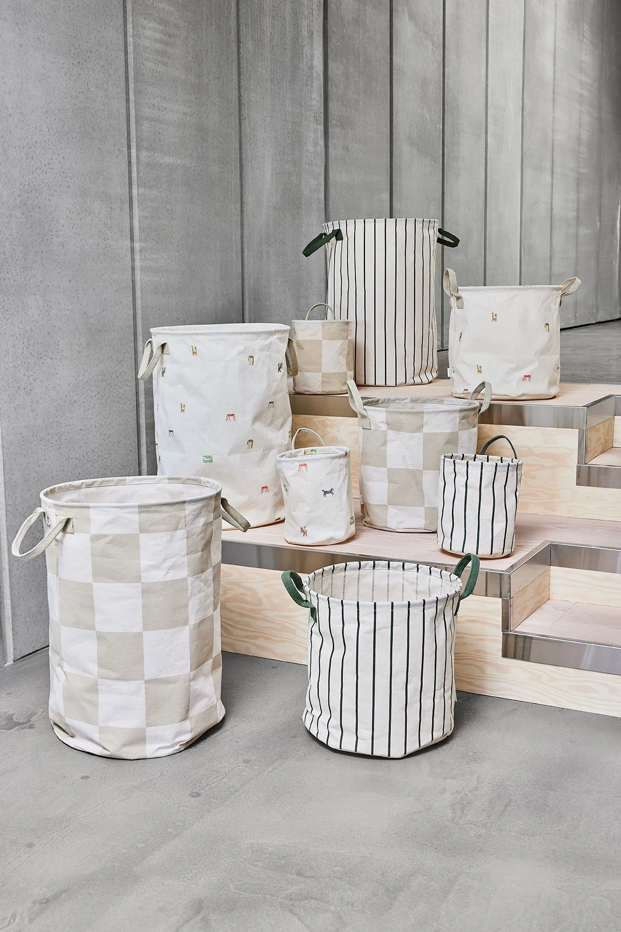 Moira storage basket small Ø18x22 cm 2 pieces, Multi OYOY