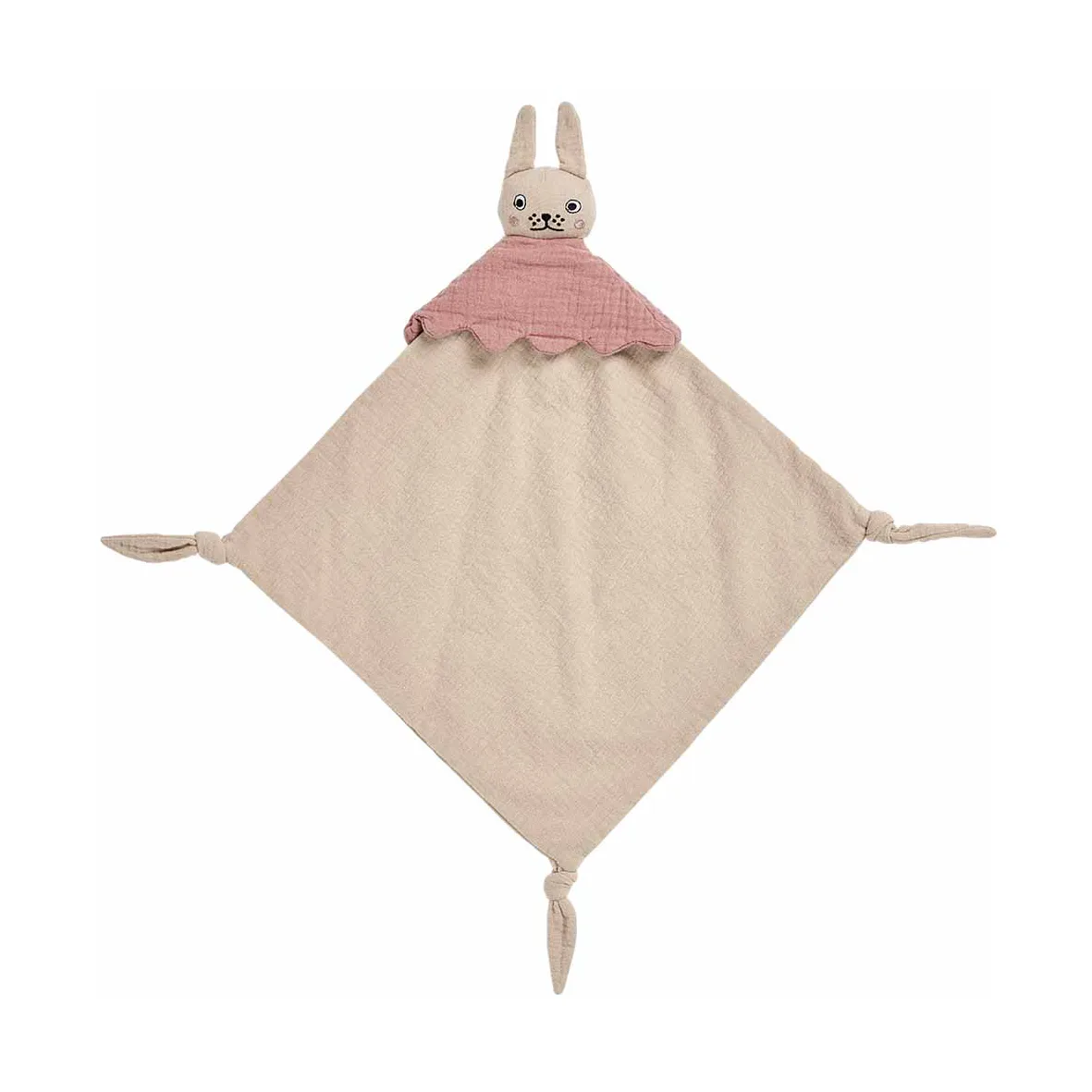 Ninka Rabbit baby blanket 40x40 cm, Beige OYOY