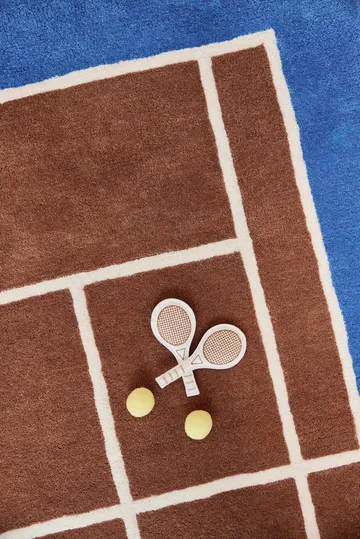 Tennis mat - Caramel-Optic blue, 88x150 cm - OYOY