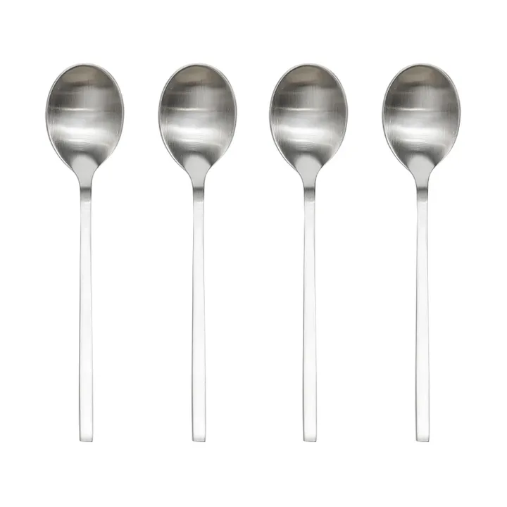 Yuka Spoon 4-Pack - Brushed Steel - OYOY