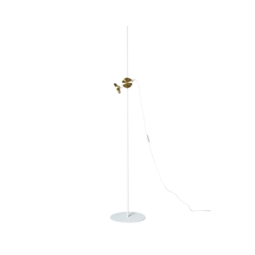 Blend 150 floor lamp, White/brass, led Pholc