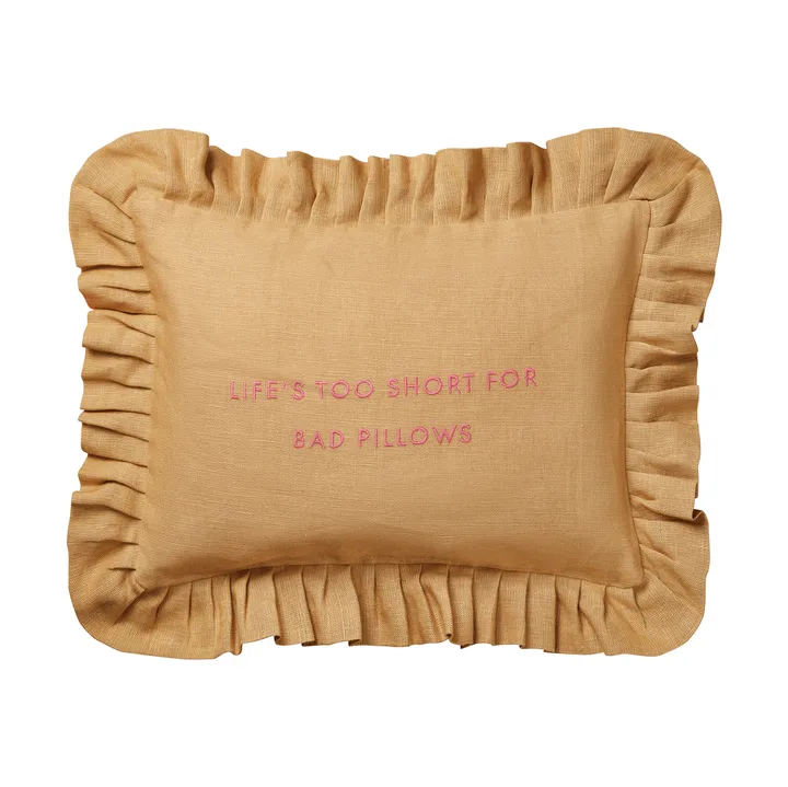 Quote cushion - Harvest yellow, 30x40 cm - Pick a Poppy