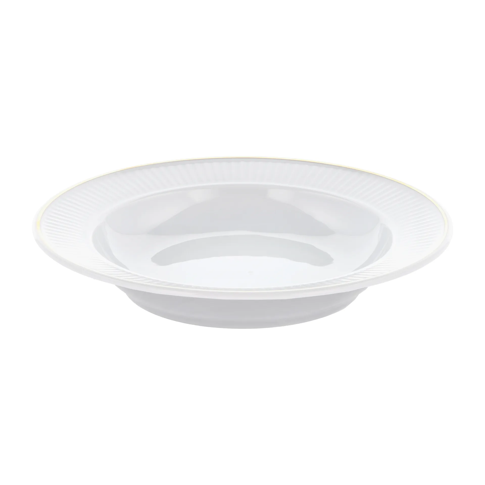 Plissé deep plate with gold edge Ø22 cm, White Pillivuyt