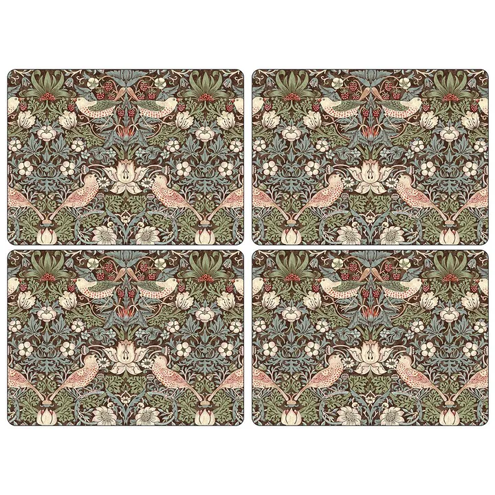 Strawberry Thief Placemats 30x40 cm 4 pack - Brown - Pimpernel