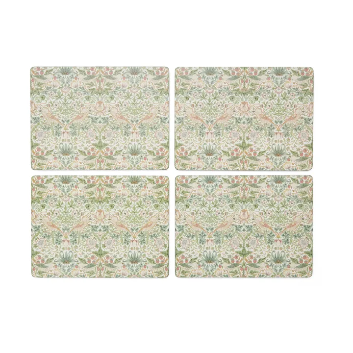 Strawberry Thief Placemats 30x40 cm 4 pack - Green - Pimpernel