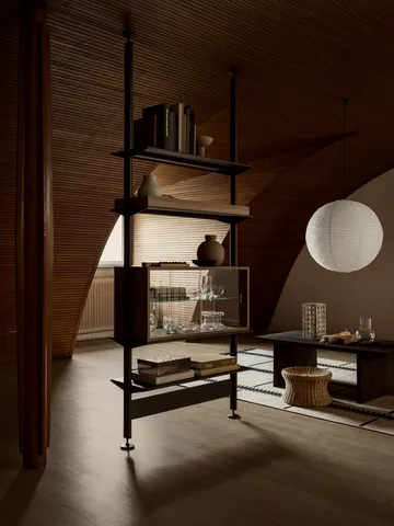 Pira display cabinet - Walnut-clear glass, 70x31 cm, 4 doors - Pira