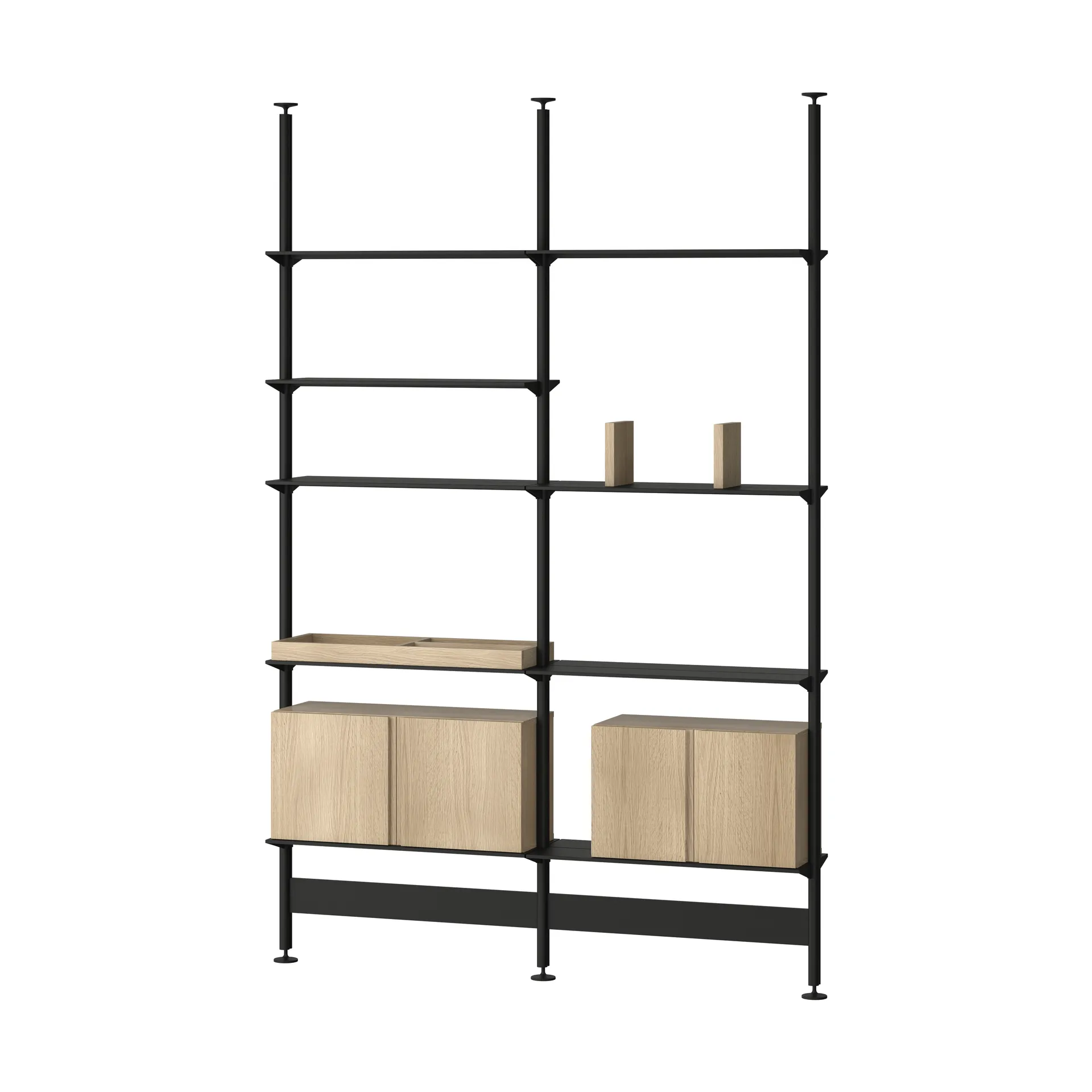 Pira G2 shelving system F C A Black/Oak 248–255 cm,  Pira