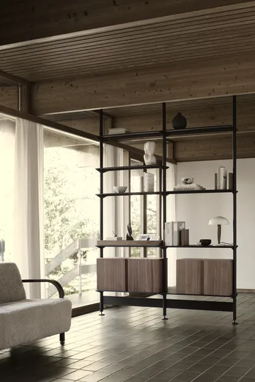 Pira G2 shelving system F C A Black/Walnut 240–247 cm - Pira