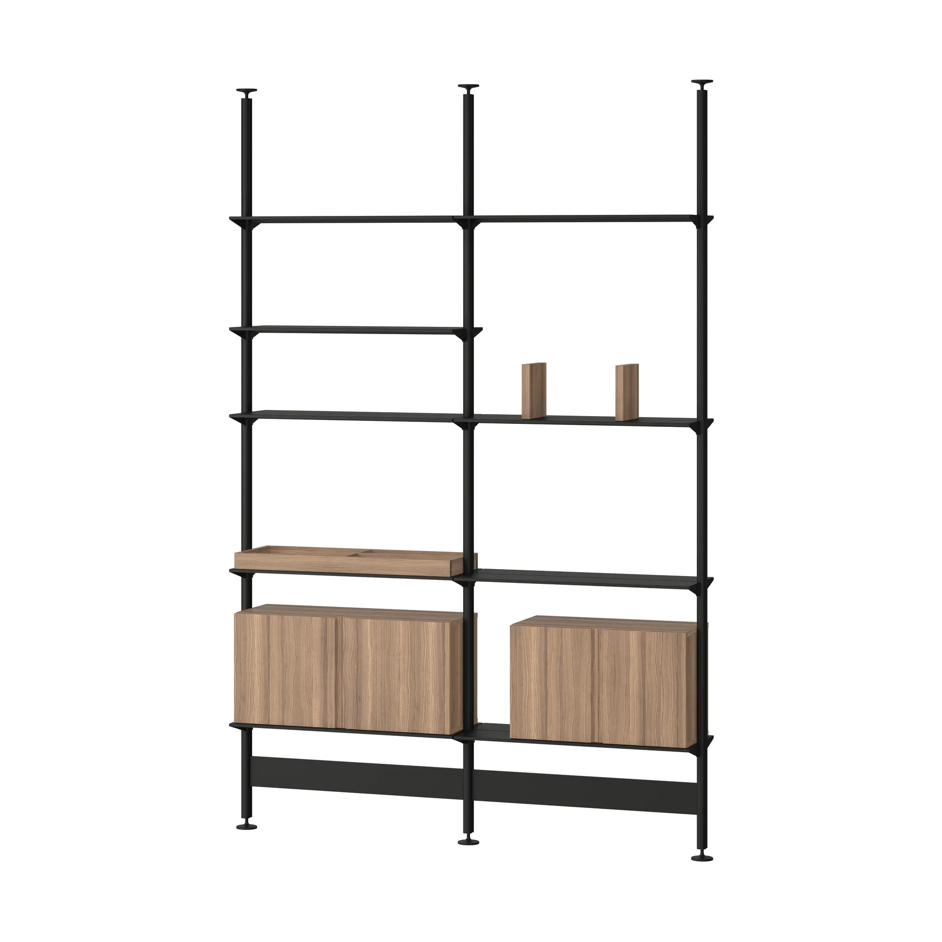 Pira G2 shelving system F C A Black/Walnut 256–264 cm,  Pira