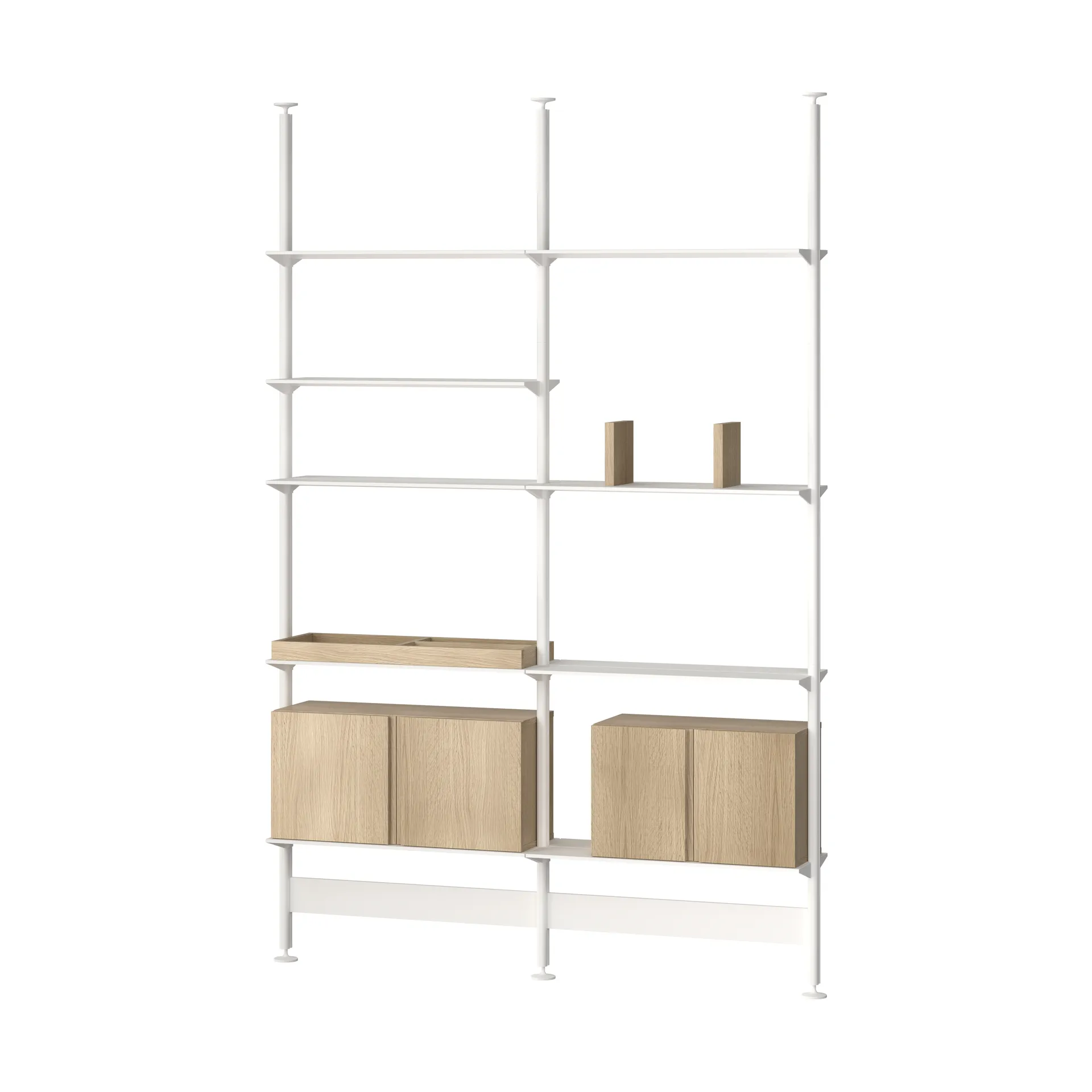 Pira G2 shelving system F C A White/Oak 248–255 cm,  Pira