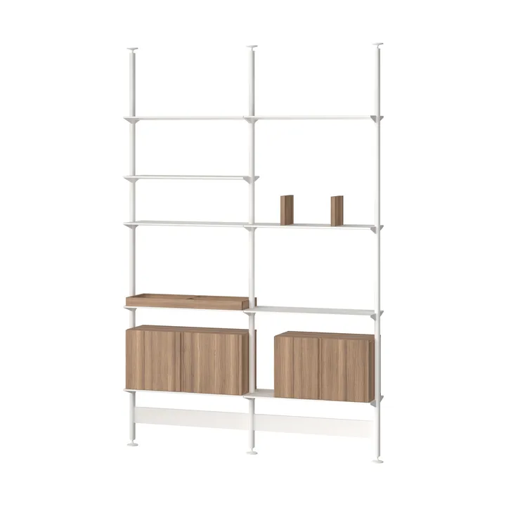 Pira G2 shelving system F C A White/Walnut 256–264 cm - Pira