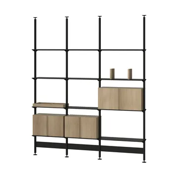 Pira G2 shelving system F C B Black/Oak 240–247 cm - Pira