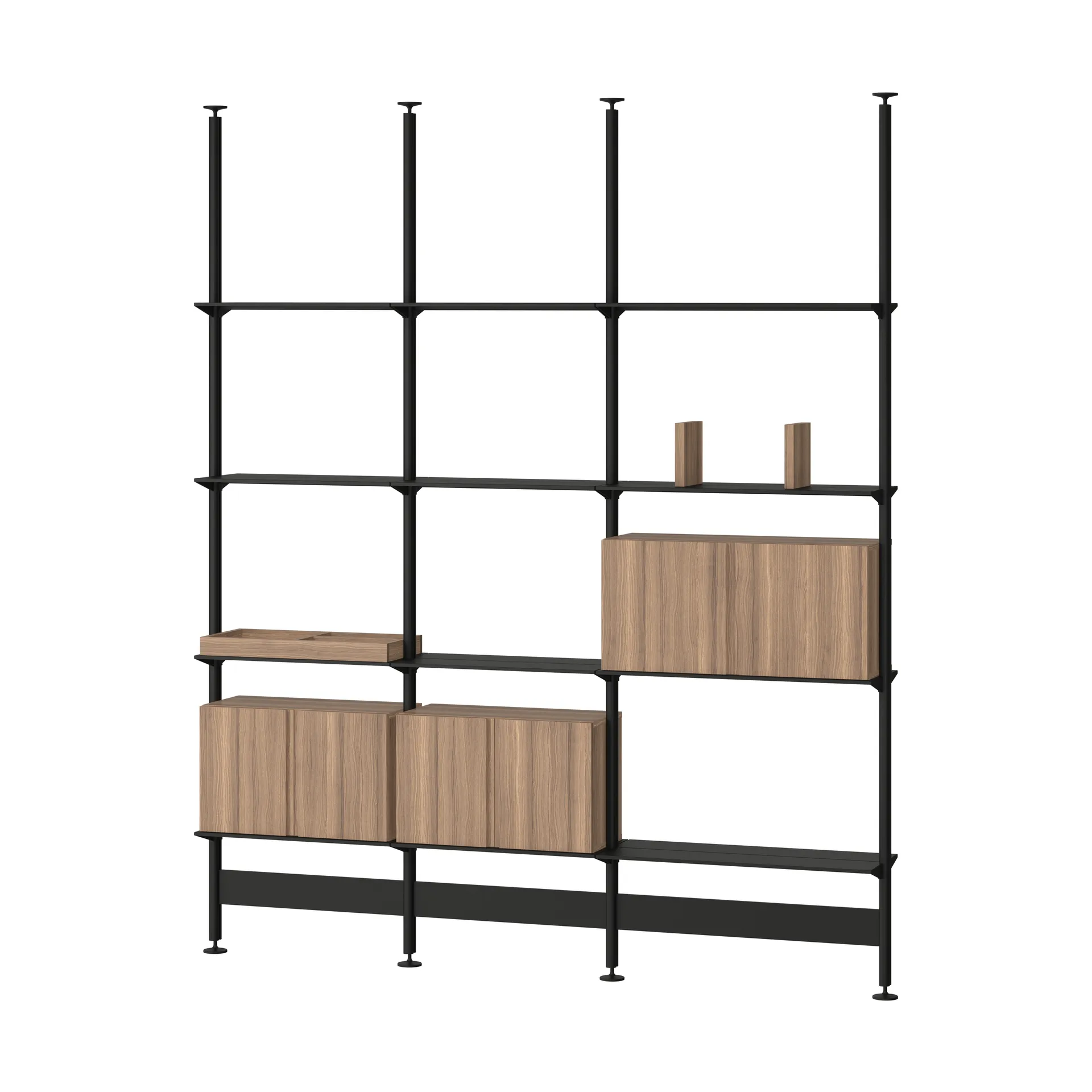 Pira G2 shelving system F C B Black/Walnut 240–247 cm,  Pira