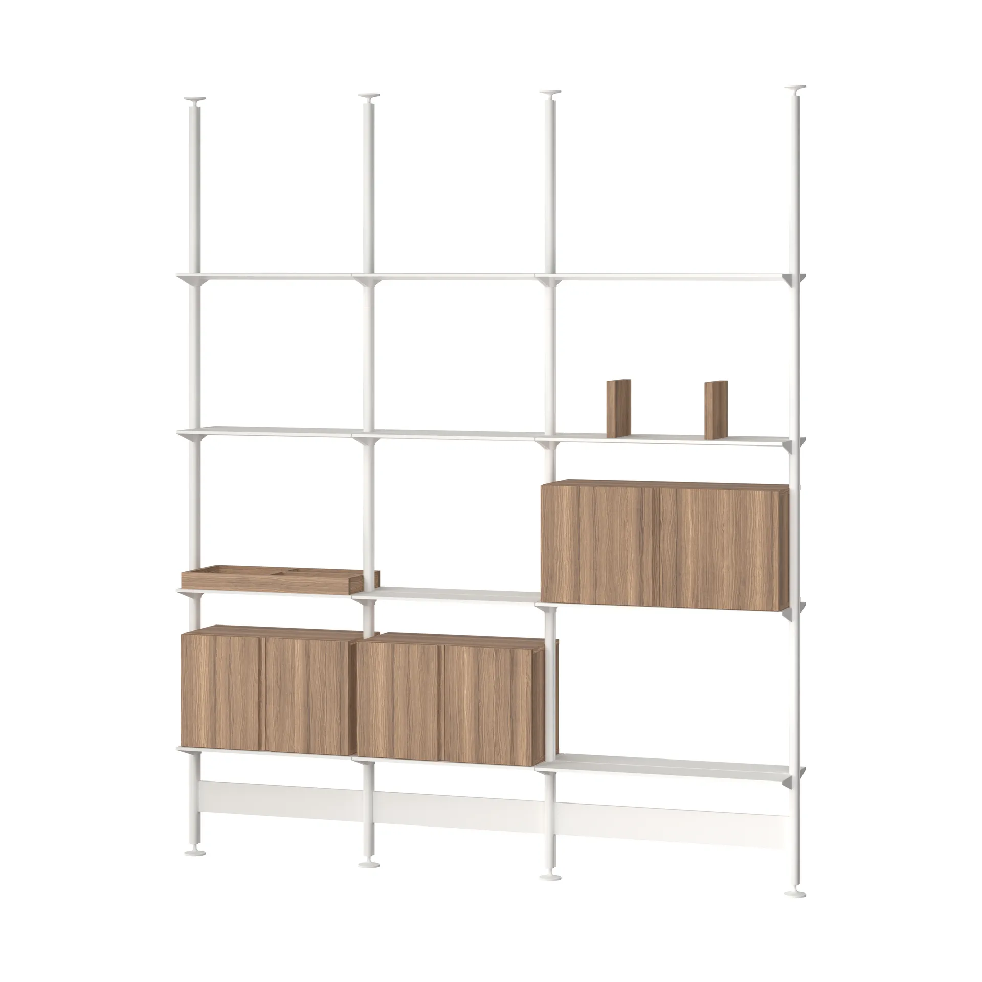 Pira G2 shelving system F C B White/Walnut 240–247 cm,  Pira