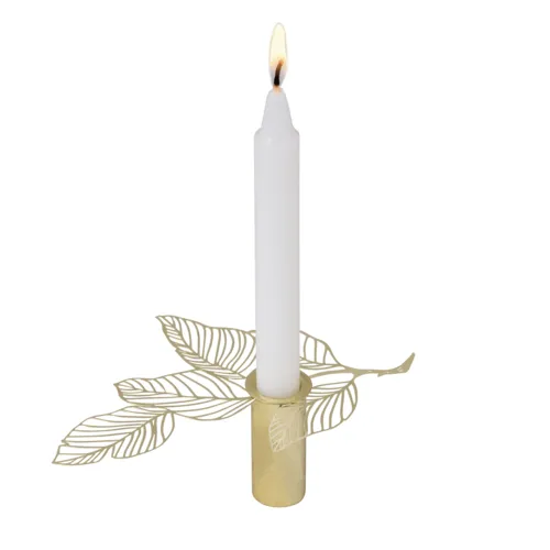 Hassel candlestick small 3 cm, gold Pluto Design