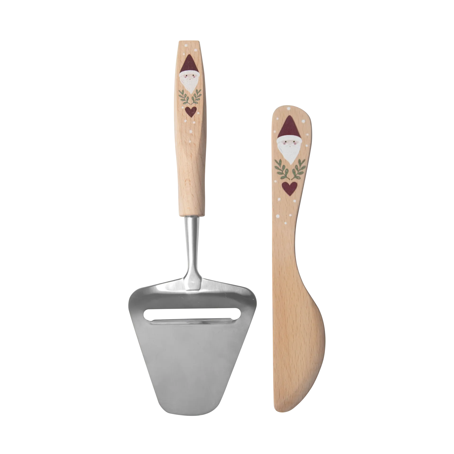Santa butter knife and cheese slicer 2 pieces, Beige Pluto Design