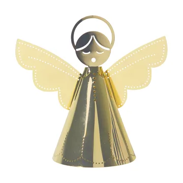 Singing angel decoration gold - 9 cm - Pluto Design