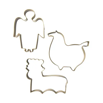 Stig L gingerbread mould 3 pieces - Gold - Pluto Design