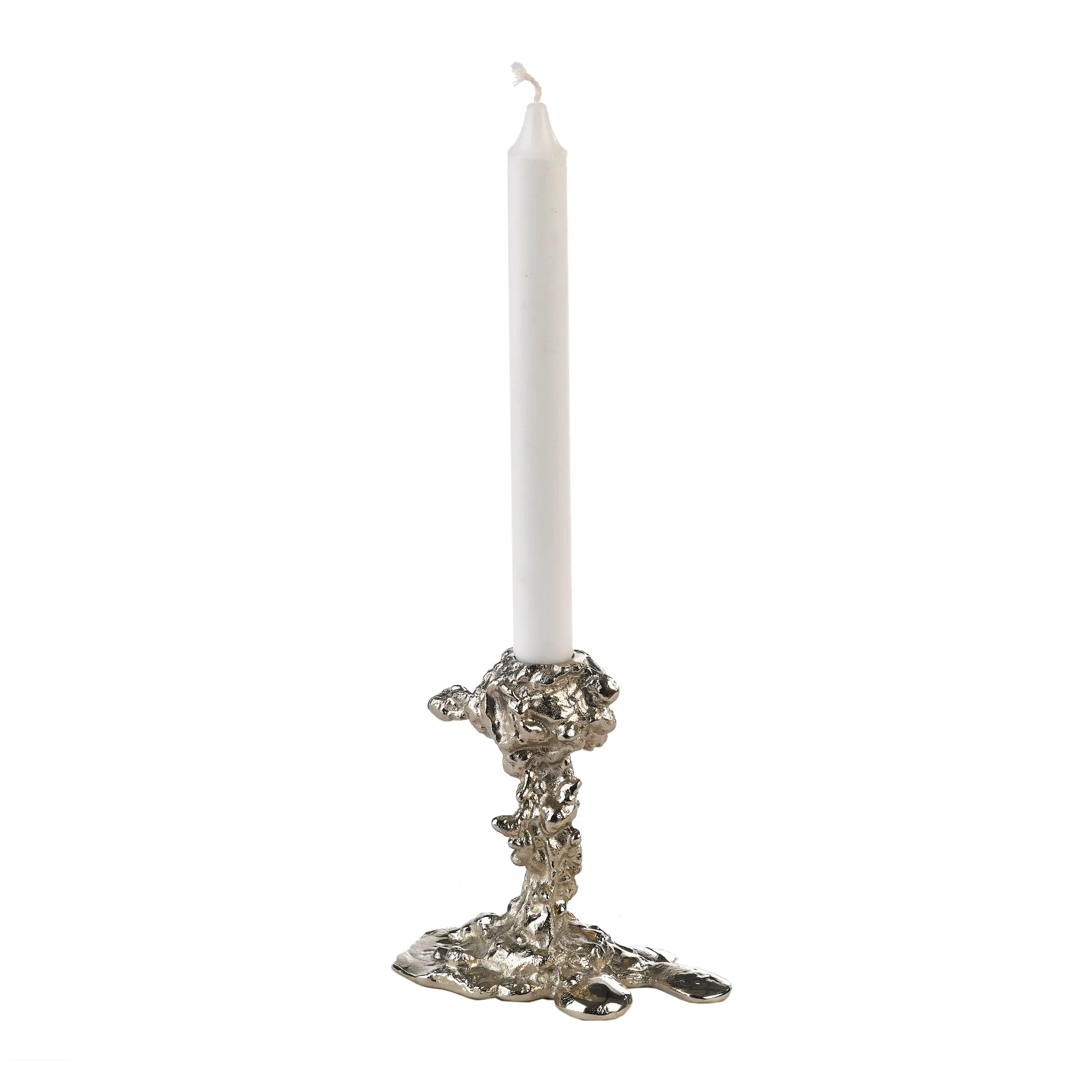 Drip candlestick 14 cm, Silver POLSPOTTEN