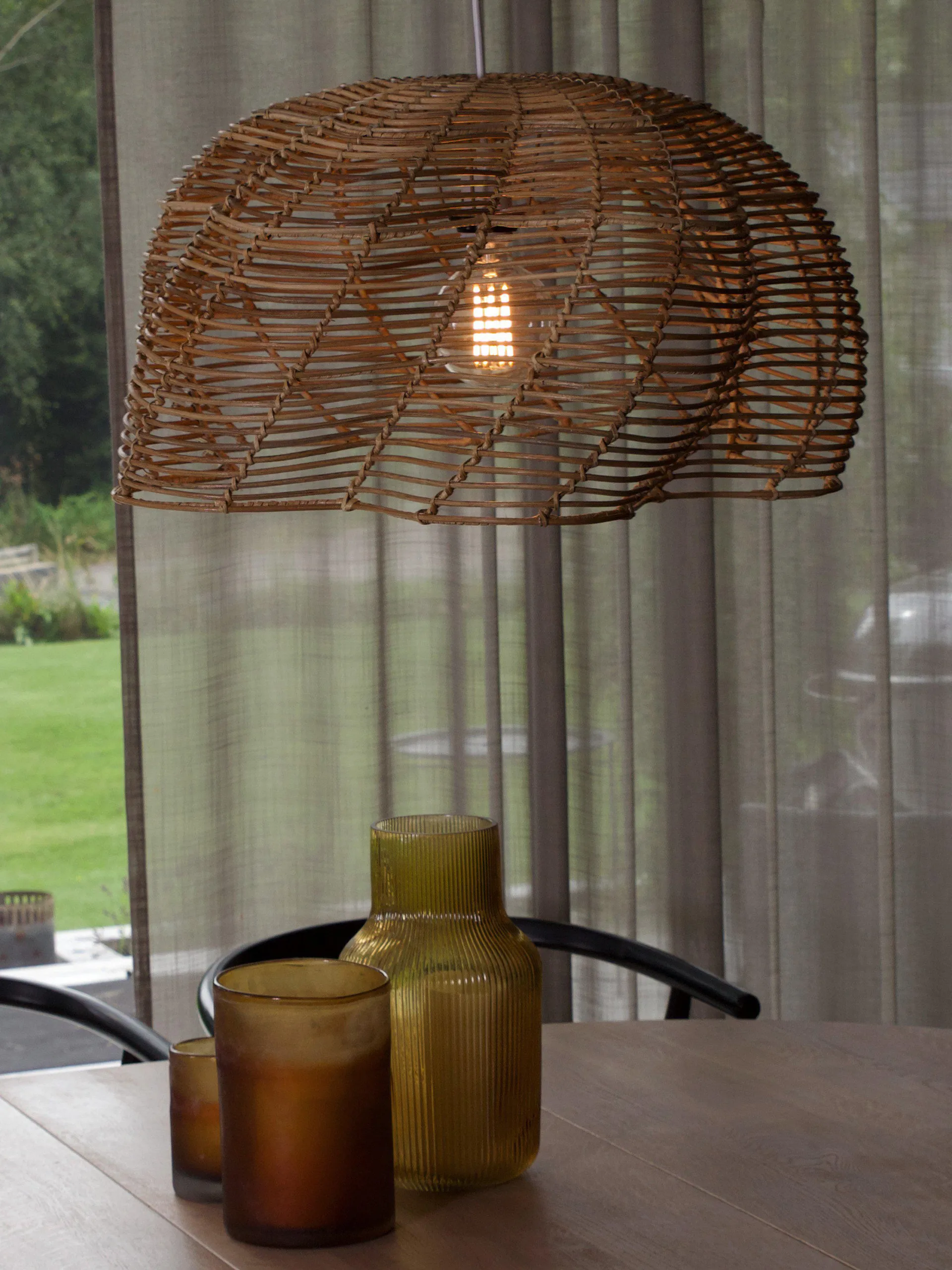 Mayla pendant lamp, Natural, Ø53x32 cm PR Home