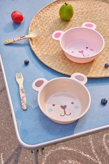 Rice bear-shaped melamine bowl 50 cl - Pink - RICE