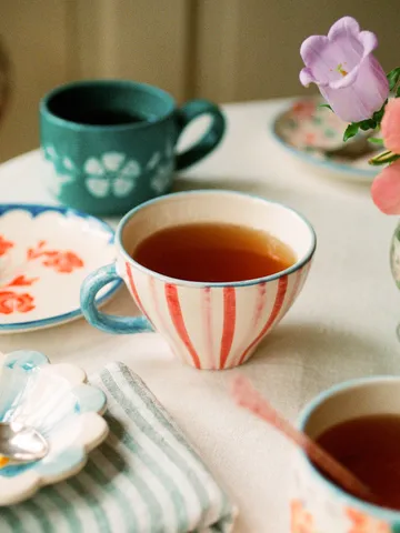 Rice ceramic teacup - Stripes - RICE