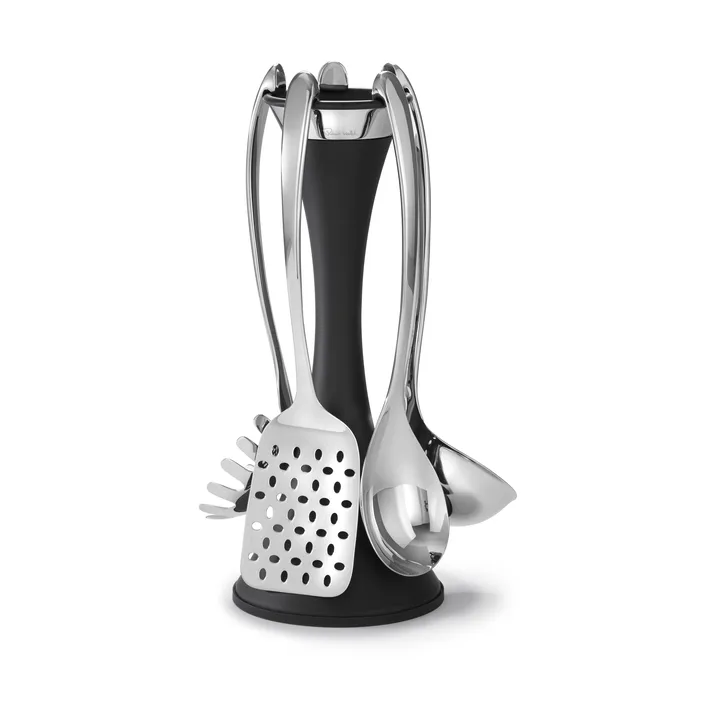 Robert Welch Signature kitchen utensil rack 6 piece set - Black - Robert Welch
