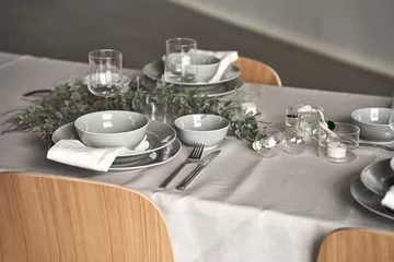 Swedish Grace deep plate 25 cm 6-pack Mist(grey) - Rörstrand
