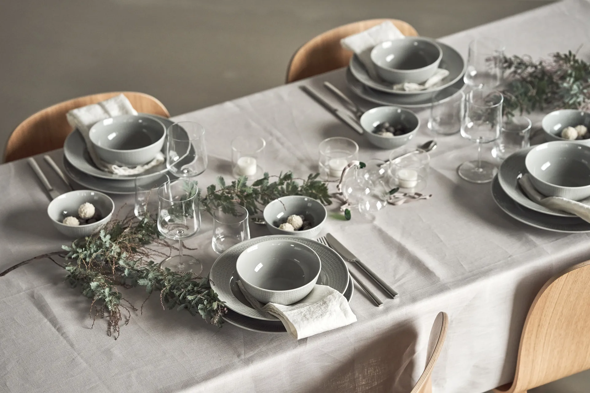 Swedish Grace deep plate 25 cm 6-pack Mist(grey),  Rörstrand