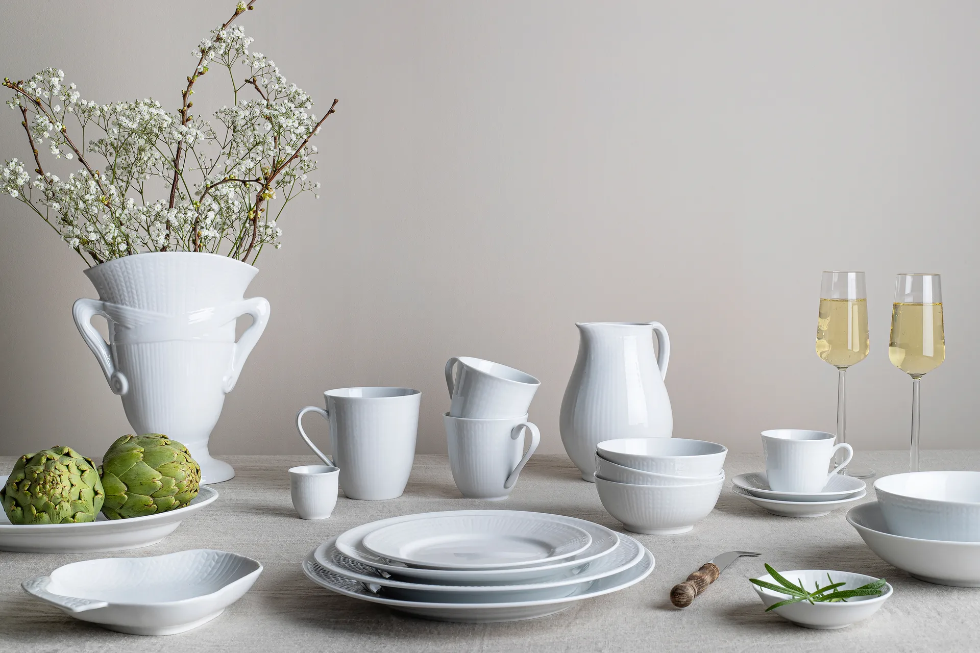 Swedish Grace & Karlevi starter set - Snow (white),  Rörstrand