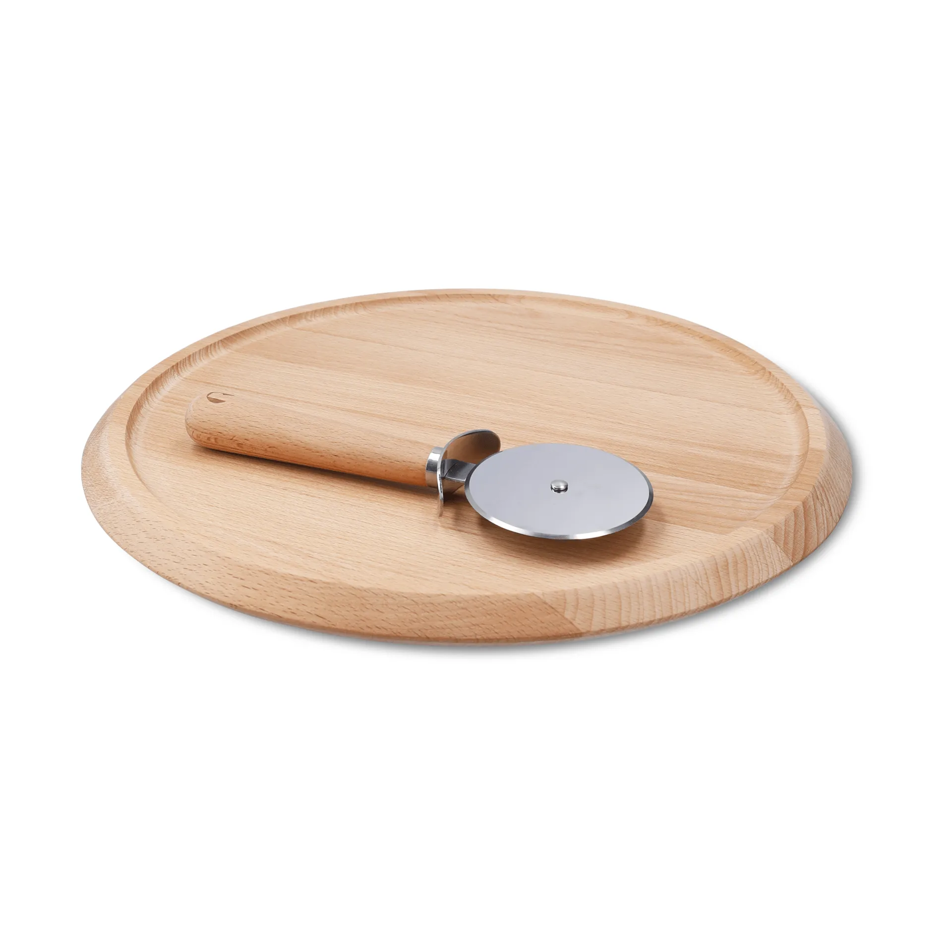Grand Cru pizza board and pizza cutter, Beech, Ø35 cm Rosendahl