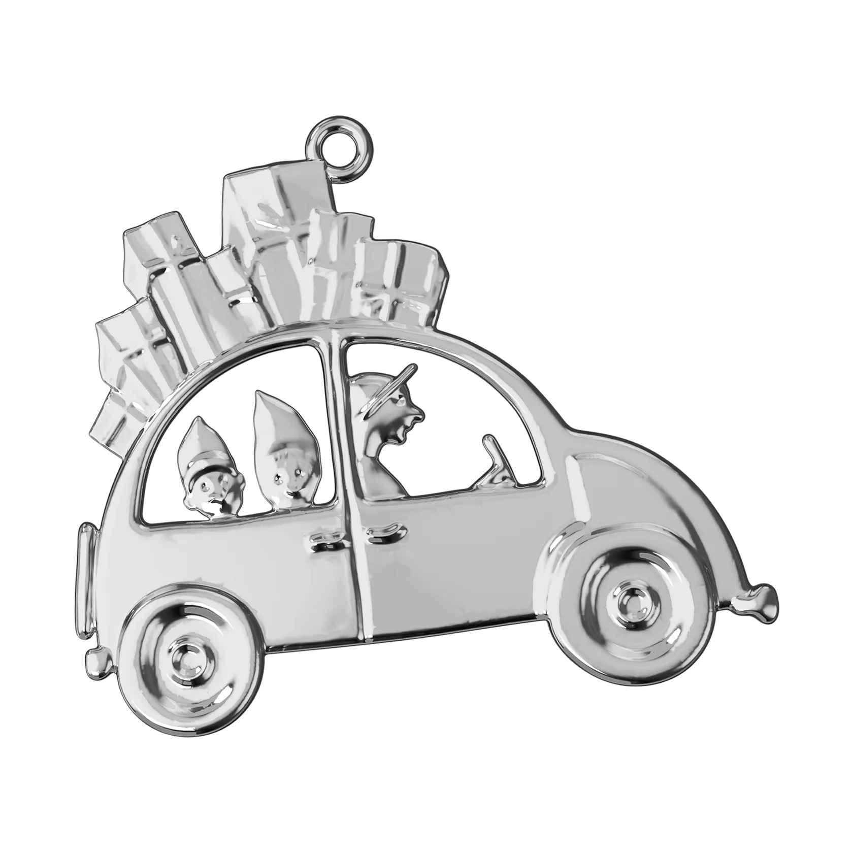 Karen Blixen Christmas car ornament 6.5 cm, Silver-plated Rosendahl