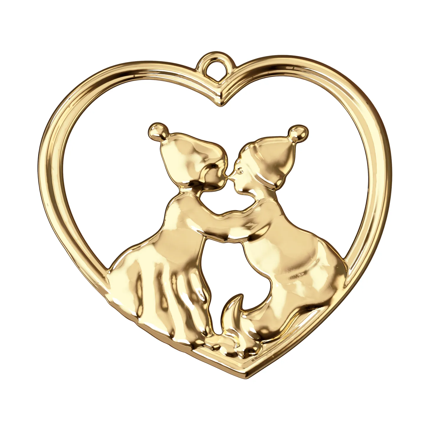 Karen Blixen kissing gnomes 6.5 cm, Gilded Rosendahl