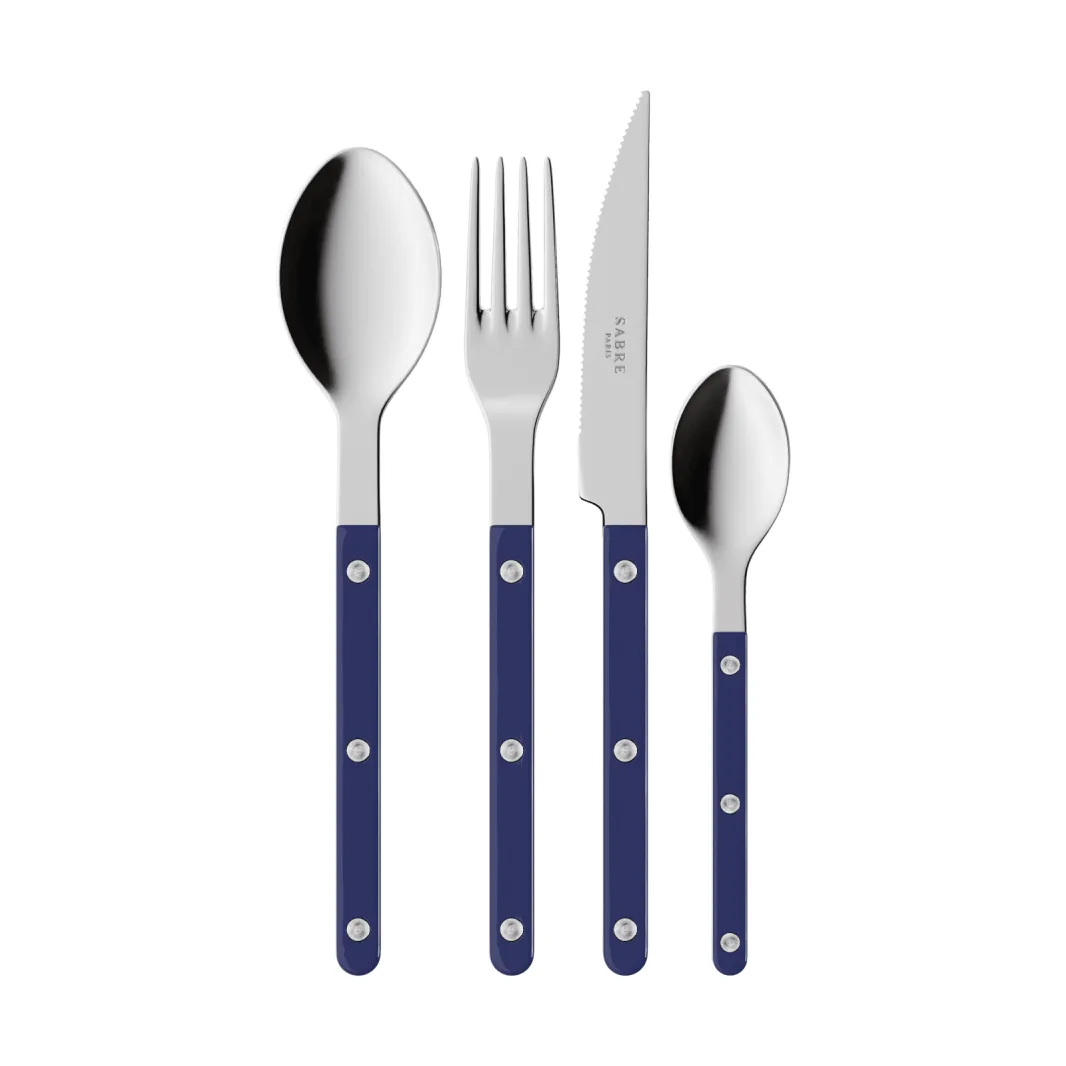 Bistrot solid cutlery set 4 pieces, Navy blue SABRE Paris