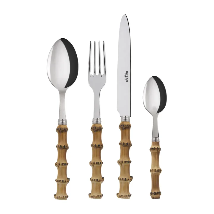 Panda cutlery 24 pieces - Stainless steel-bamboo - SABRE Paris