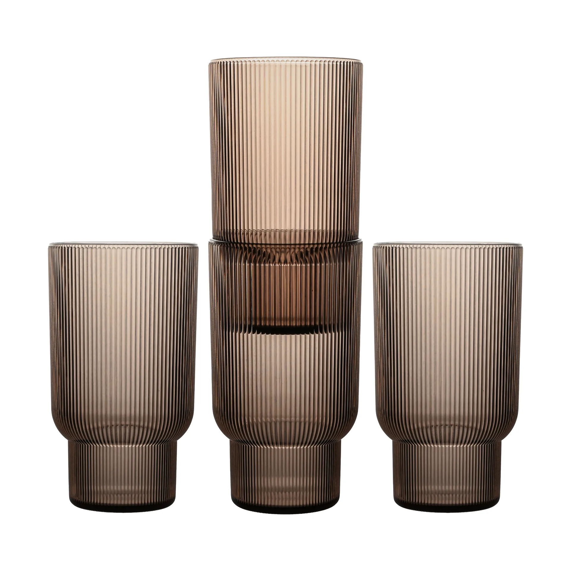 Billi drinking glass 43 cl 4-pack, Brown Sagaform