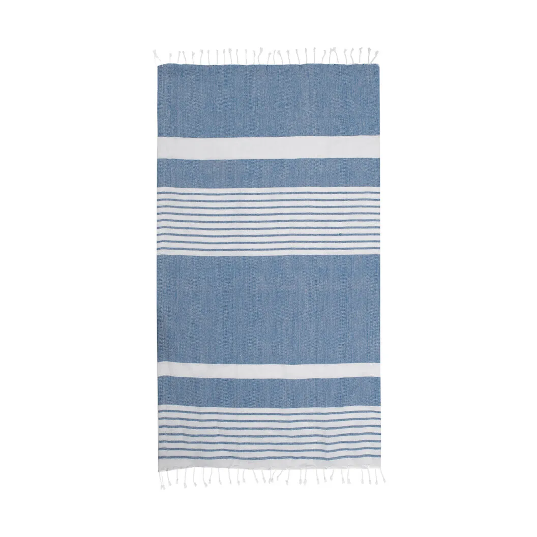 Ella hamam striped bath towel 145x250 cm, Blue Sagaform