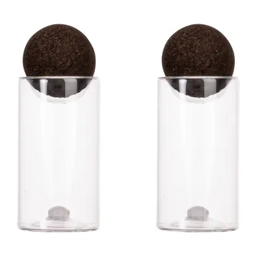 Nature salt- and pepper set with cork stopper 2-pack - Clear-dark brown - Sagaform