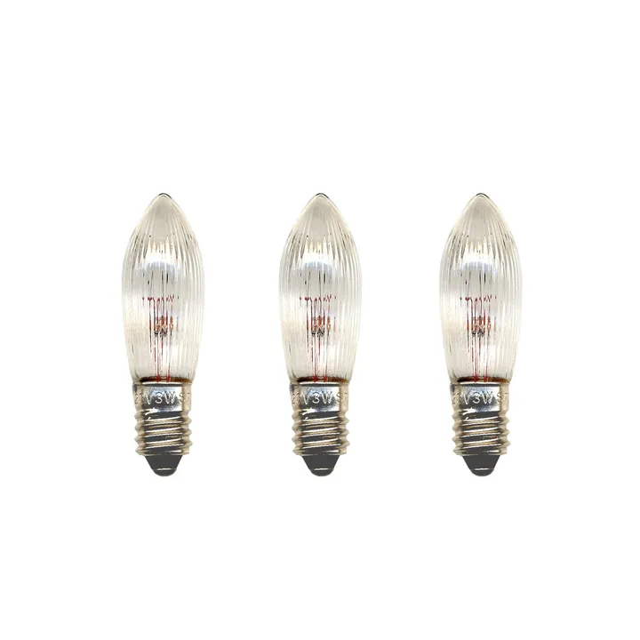 Lit light bulb E10 replacement 55V 3-pack - Clear, 3W - Scandi Essentials