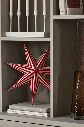 Bare advent star white-red stripes - 45 cm - Scandi Living