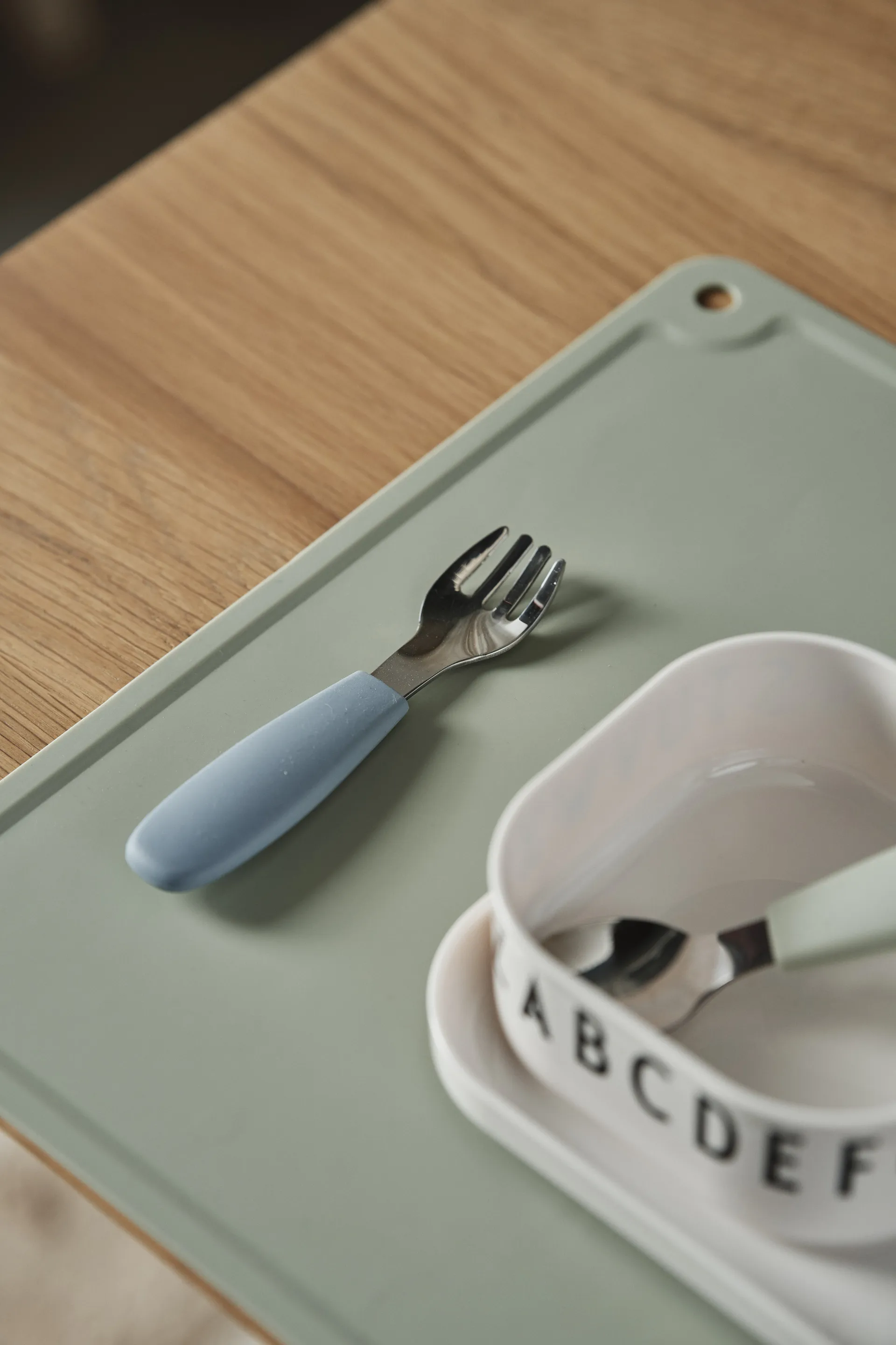 Dine cutlery set silicone 3 pieces, Green-Blue Scandi Living